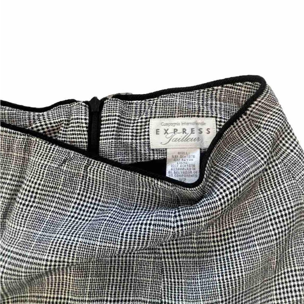 Express Tailleur Black & White Plaid Skirt